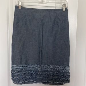 Tommy Bahama Denim | Above-Knee Light Denim Ruffle Skirt | sz 14
